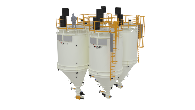 Four white silo.